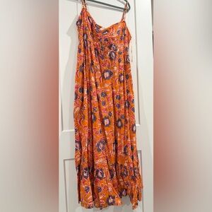 Cleobella Oliana Midi Dress in the Tropique orange floral print